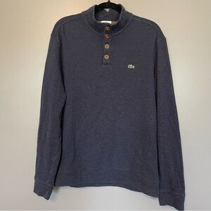 Lacoste Men's Pullover Sweater 1/4-button up cotton blend alligator logo sz5